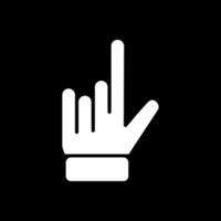Pointing Hand Glyph Inverted Icon Design vector