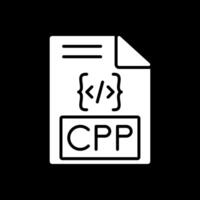 Cpp Glyph Inverted Icon Design vector