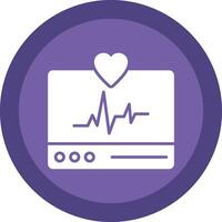 ECG Monitor Glyph Due Circle Icon Design vector