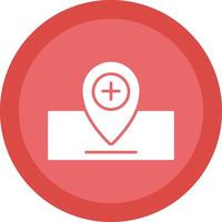 Location Glyph Due Circle Icon Design vector