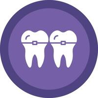 Braces Glyph Due Circle Icon Design vector