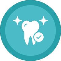 Healthy Tooth Glyph Due Circle Icon Design vector