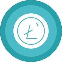 Litecoin Glyph Due Circle Icon Design vector