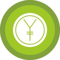 Yen Glyph Due Circle Icon Design vector