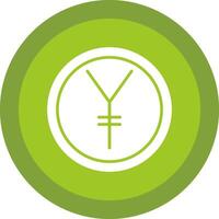 Yen Glyph Due Circle Icon Design vector