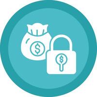 Secure Payment Glyph Due Circle Icon Design vector