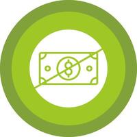 No Money Glyph Due Circle Icon Design vector