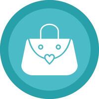 Purse Glyph Due Circle Icon Design vector