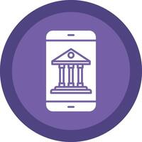 Mobile Banking Glyph Due Circle Icon Design vector
