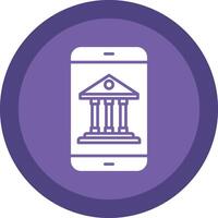 Mobile Banking Glyph Due Circle Icon Design vector