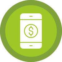 Mobile Banking Glyph Due Circle Icon Design vector