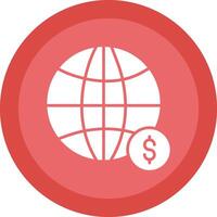 global economía glifo debido circulo icono diseño vector