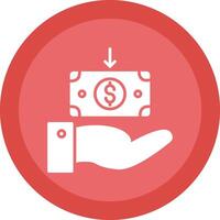 Receive Money Glyph Due Circle Icon Design vector