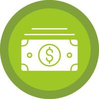 Cash Glyph Due Circle Icon Design vector