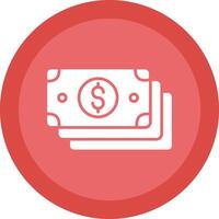 Cash Glyph Due Circle Icon Design vector