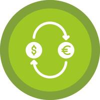 Exchange Money Glyph Due Circle Icon Design vector