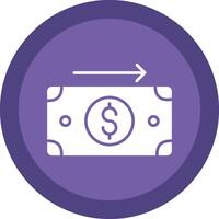 Send Money Glyph Due Circle Icon Design vector