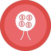 Money Tree Glyph Due Circle Icon Design vector