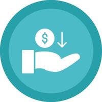 Recieve Money Glyph Due Circle Icon Design vector