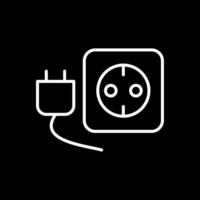 Plug And Socket Line Inverted Icon Design vector