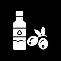 Oil Bottle Glyph Inverted Icon Design vector