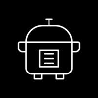 Slow Cooker Line Inverted Icon Design vector