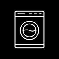 Washing Machine Line Inverted Icon Design vector
