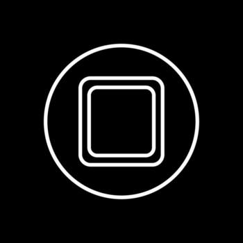 detener botón línea invertido icono diseño vector