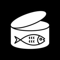 Tuna Glyph Inverted Icon Design vector