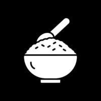 arroz glifo invertido icono diseño vector