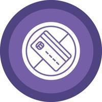 No Credit Card Glyph Due Circle Icon Design vector