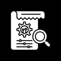 Research Glyph Inverted Icon Design vector