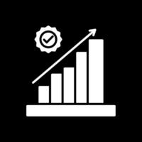 Bar Chart Glyph Inverted Icon Design vector