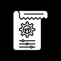 Tasks Glyph Inverted Icon Design vector