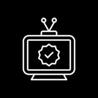 televisión línea invertido icono diseño vector