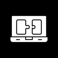Puzzle Glyph Inverted Icon Design vector