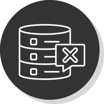 Delete Database Glyph Due Circle Icon Design vector