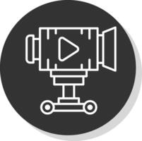 Camera Dolly Glyph Due Circle Icon Design vector