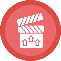 Clapperboard Glyph Due Circle Icon Design vector