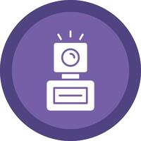 Camera Flash Glyph Due Circle Icon Design vector