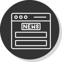 Noticias alimentar glifo debido circulo icono diseño vector