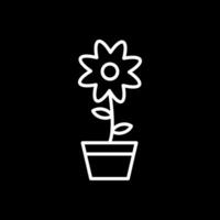 Flower Line Inverted Icon Design vector