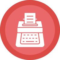 Typewriter Glyph Due Circle Icon Design vector