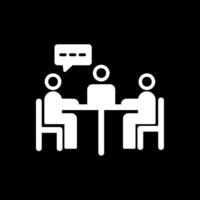 Meeting Glyph Inverted Icon Design vector