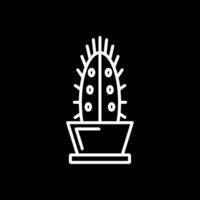 Cactus Line Inverted Icon Design vector