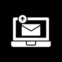 Sending Email Glyph Inverted Icon Design vector