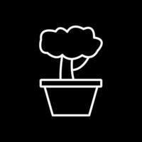 Bonsai Line Inverted Icon Design vector