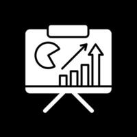 Bar Analytics Glyph Inverted Icon Design vector