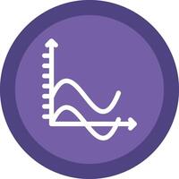 Wave Chart Glyph Due Circle Icon Design vector