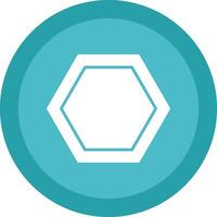 Hexagon Glyph Due Circle Icon Design vector